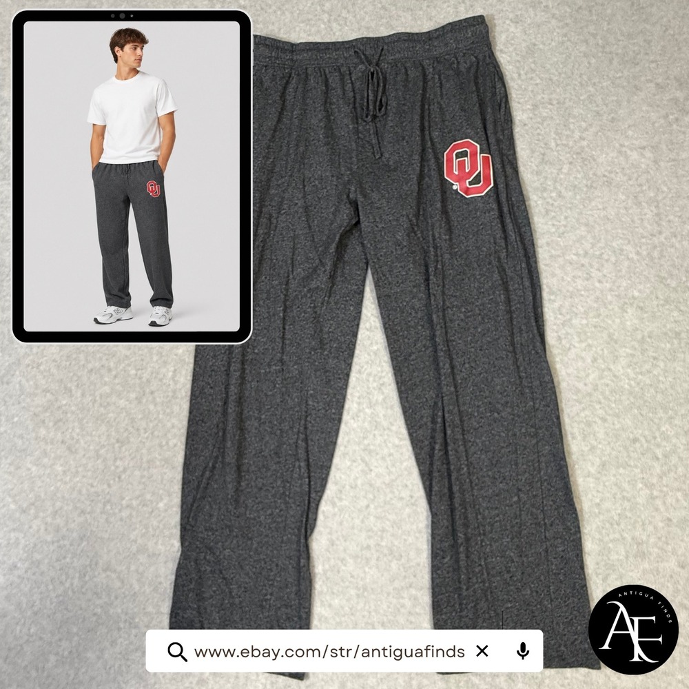Concepts Sport Oklahoma Sooners Mens Large Gray Lounge Pajama Pants OU NCAA
